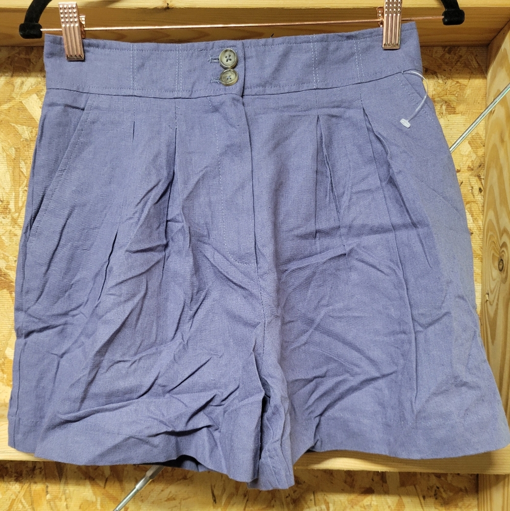 NWT Jason Wu $230 Linen Paper Bag High Waist Pleated Shorts Size 2